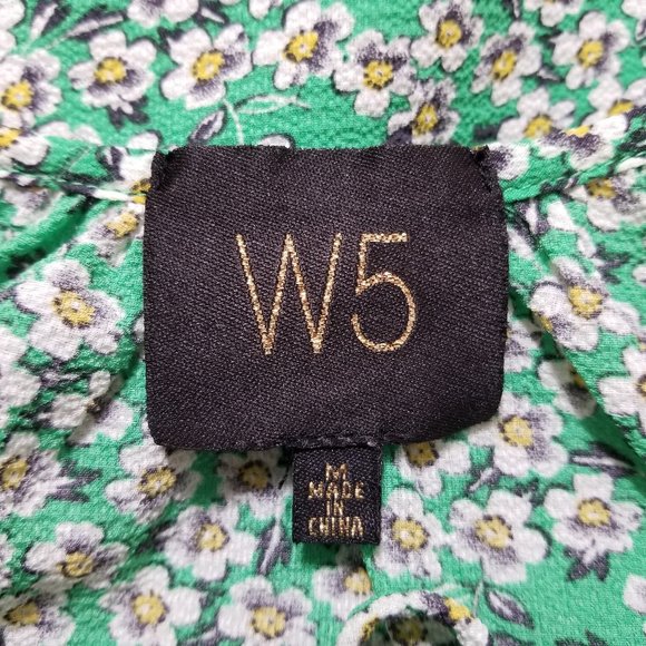 W5 top Medium floral print peplum peasant tie neck keyhole boho Anthropologie - Picture 10 of 11